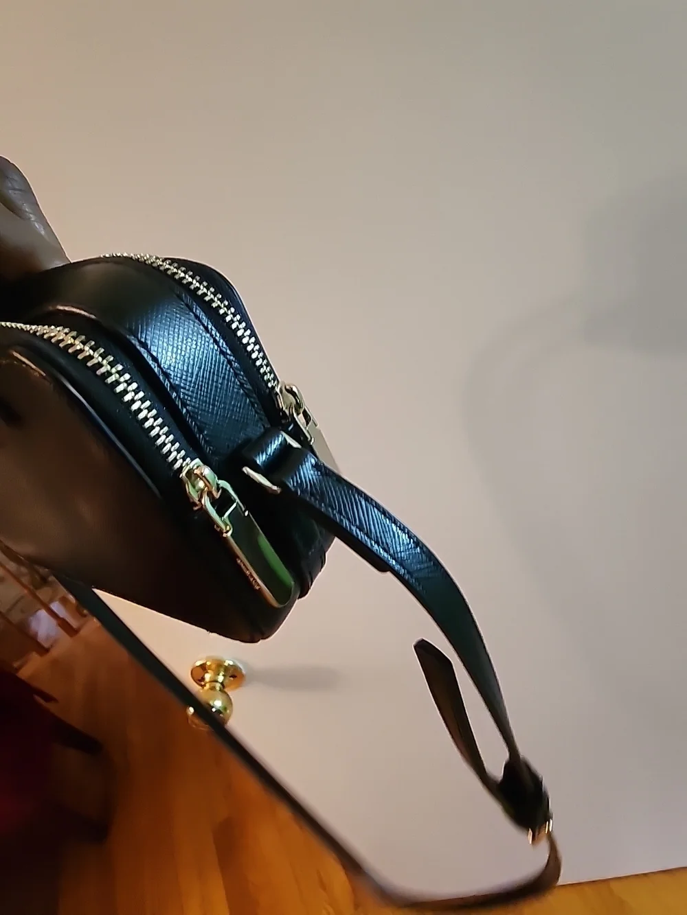 Kate Spade Lauren Black Saffiano Leather Camera Crossbody with Gold Accent - Picture 13 of 13